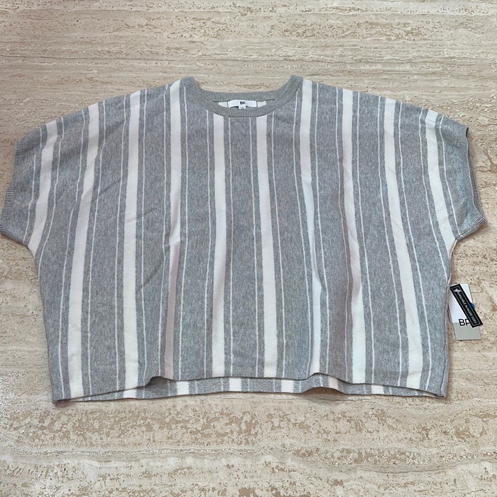 BP Nordstrom Knit Cosy Crewneck short sleeve striped Sweater (size 1X)